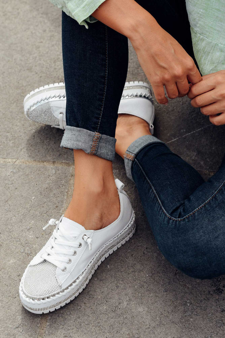 Women's sequin-edged diamond-encrusted flatform loafers