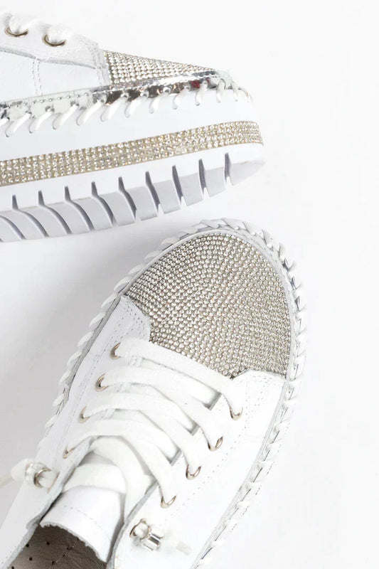 Sequin-Edged Diamond Flatform Loafers