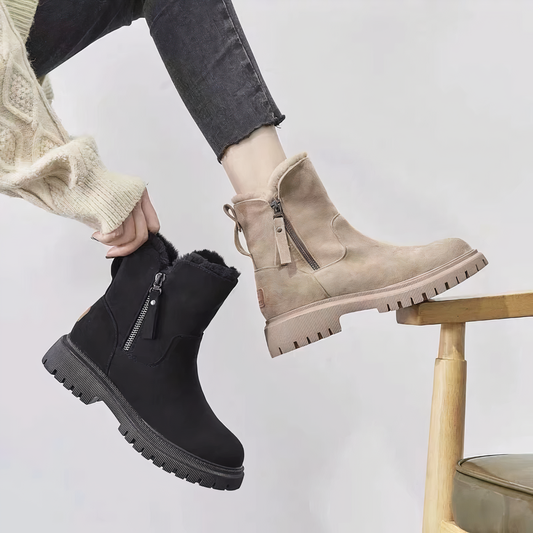 Fur Lined Mid-Calf Snow Boots