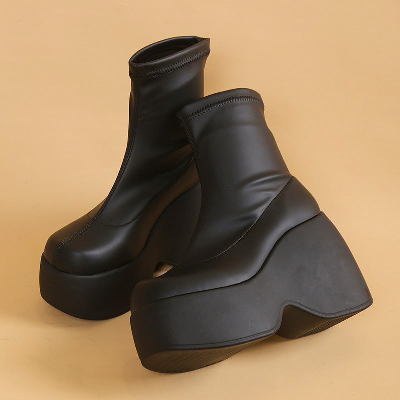 Women’s Platform Boots – High Heel – Sock Fit – Chunky Sole – Fashion Forward