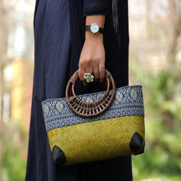 Women's boho woven handbag