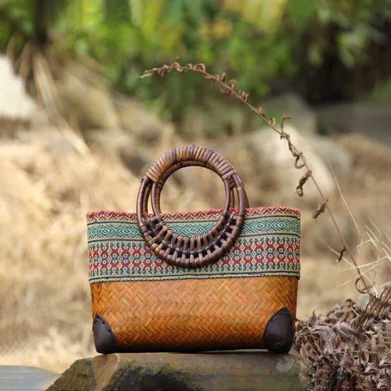 Women's boho woven handbag