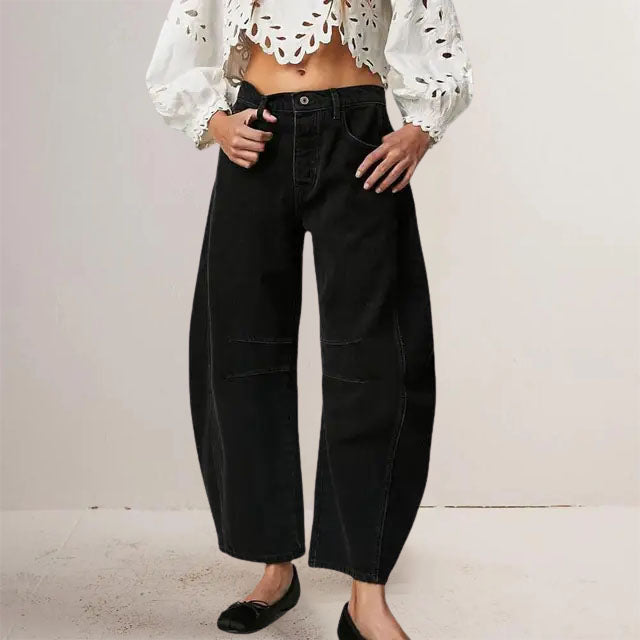 Women's casual loose mid-rise retro chic jeans