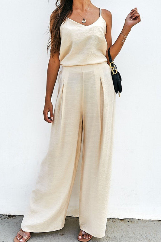 Relaxed Fit Matching Sleeveless Top & Pants