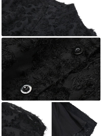 Women's Lace Dress - Button-Up Front - Long Sleeve - Belted Waist - Elegant Fit