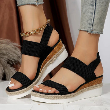 Emillia- Premium wedge sandals with soft elastic band