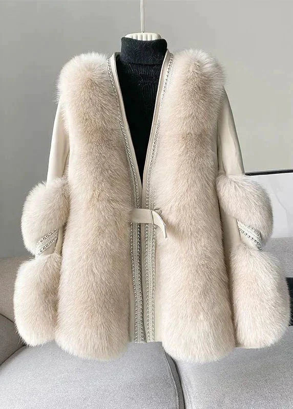 Women's autumn winter fauxafur mid-length coat