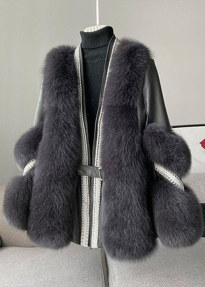 Women's autumn winter fauxafur mid-length coat