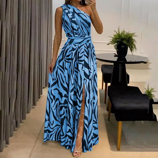 One-Shoulder Split Detail Maxi Dress
