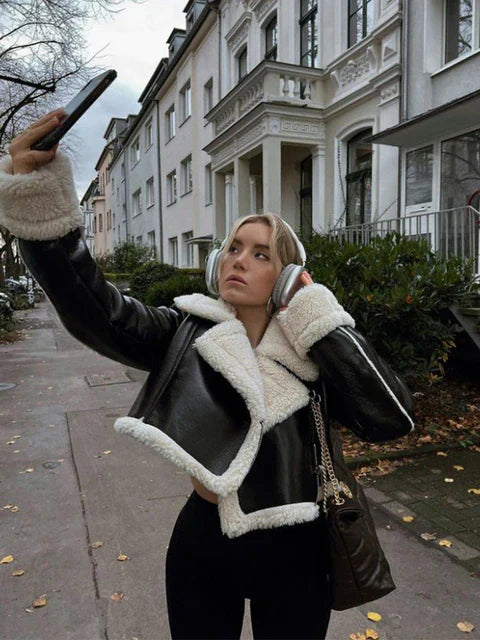 Cropped Leather Jacket