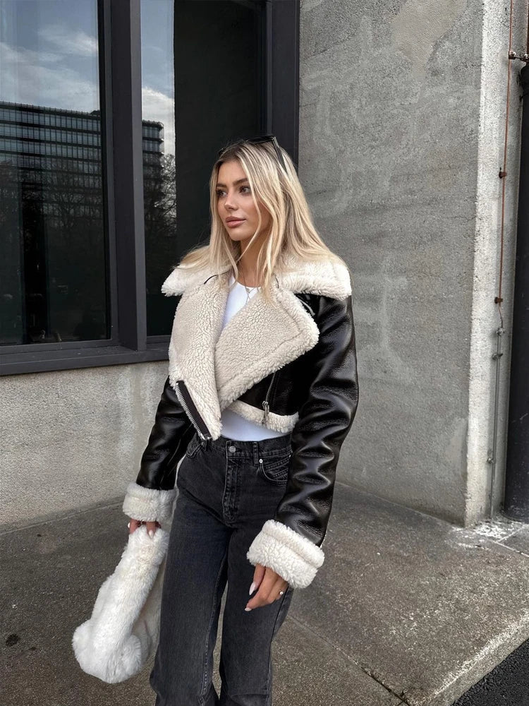Cropped Leather Jacket