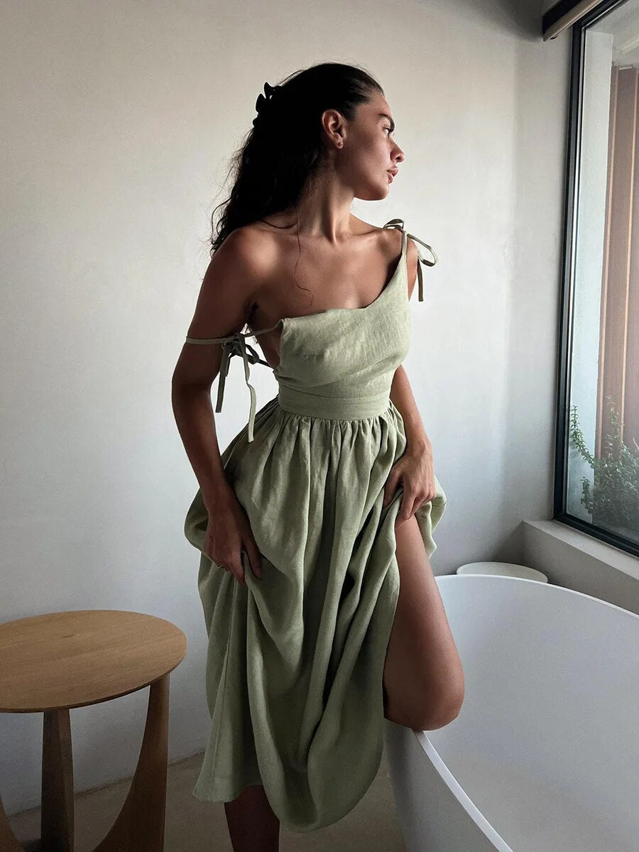 Lightweight Linen Flowy Relaxed Fit Sundress