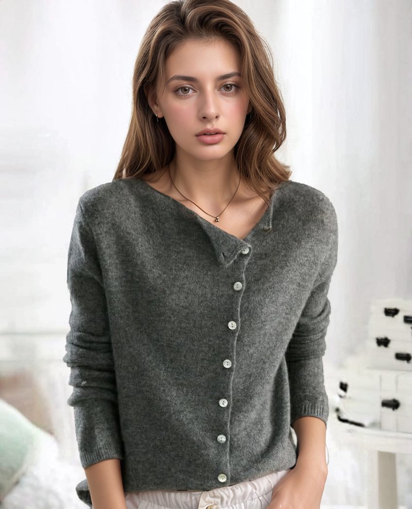 Velice - Button Sweater - Soft Knit Long-Sleeve Cardigan for Casual and Chic Layering