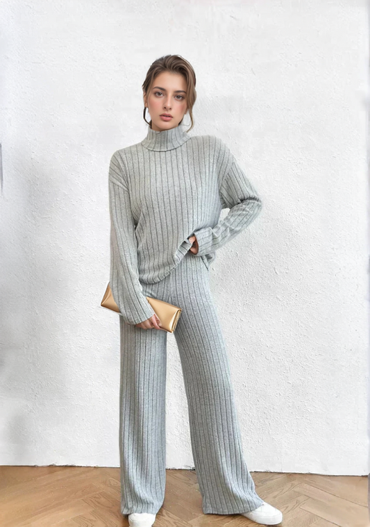 Knit Turtleneck 2-Piece Sweater Set