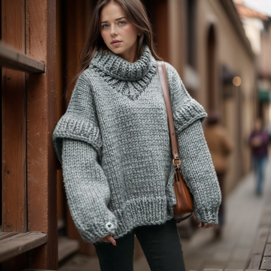 Chunky Knit Stylish Turtleneck Sweater