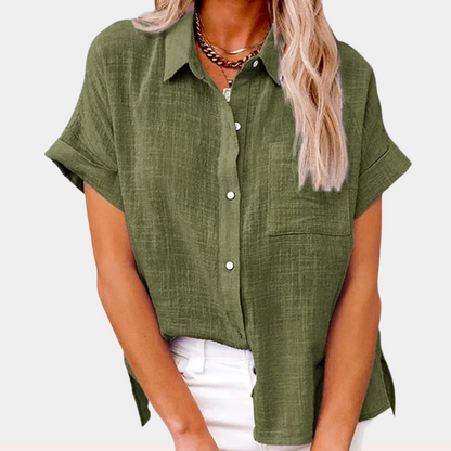 Women's lightweight casual button-up shirt