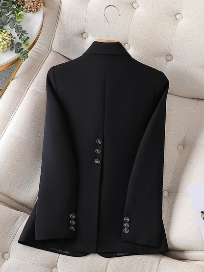 Women's Blazer - Tailored Fit - Single Button - Notch Lapel - Formal Wear