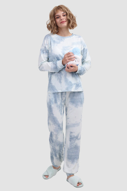 Women's tie-dye long sleeve lounge set