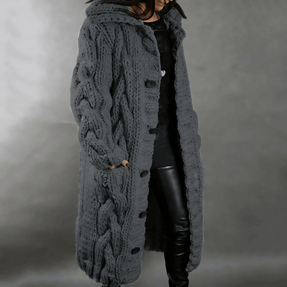 Women's warm long cardigan