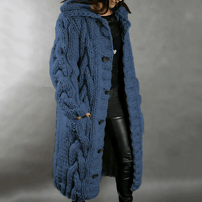 Women's warm long cardigan