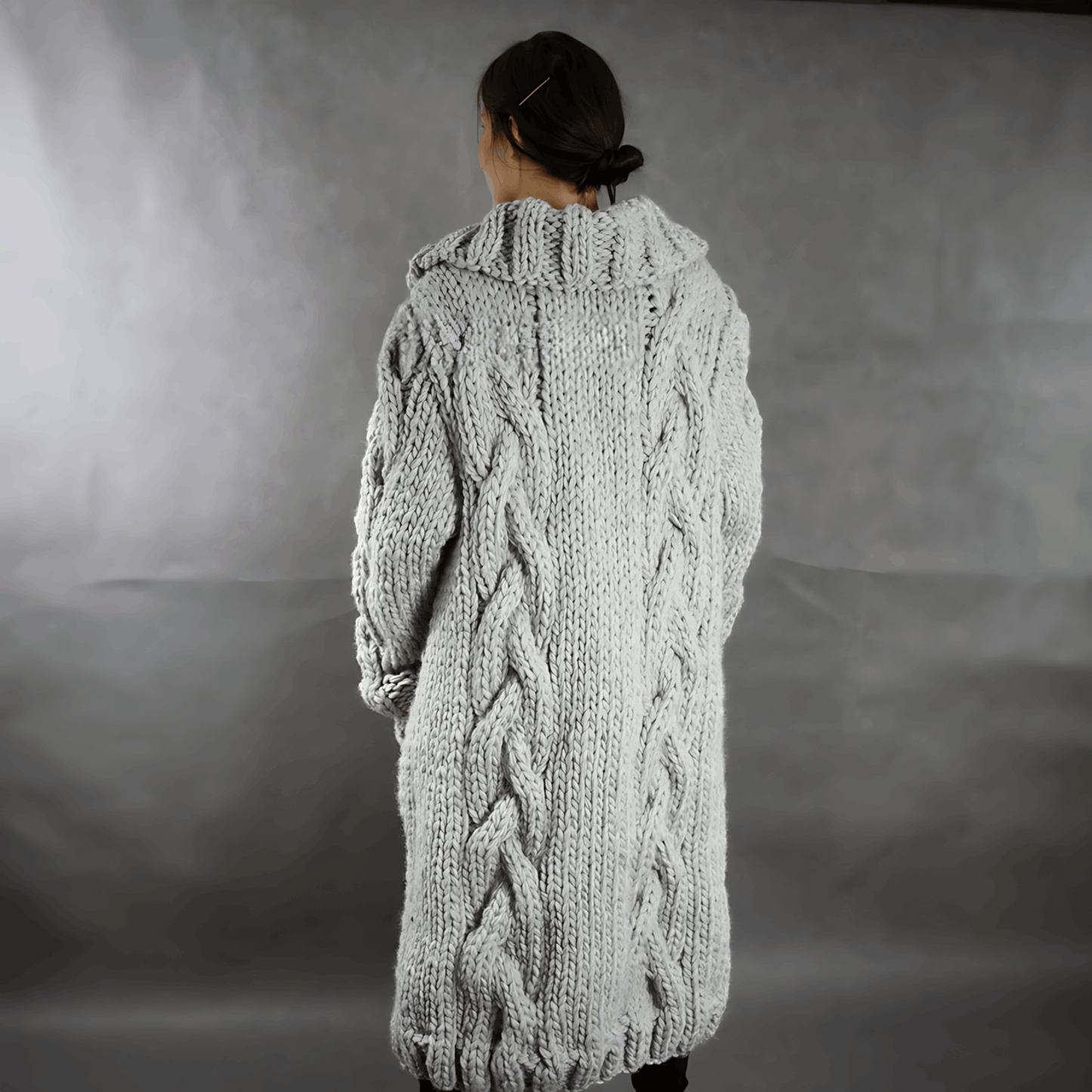 Women's warm long cardigan