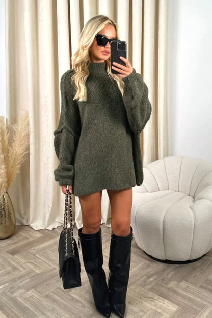 Women’s Knit Sweater - Chunky Textured Fabric - Oversized Fit - Long Sleeve Cozy Style