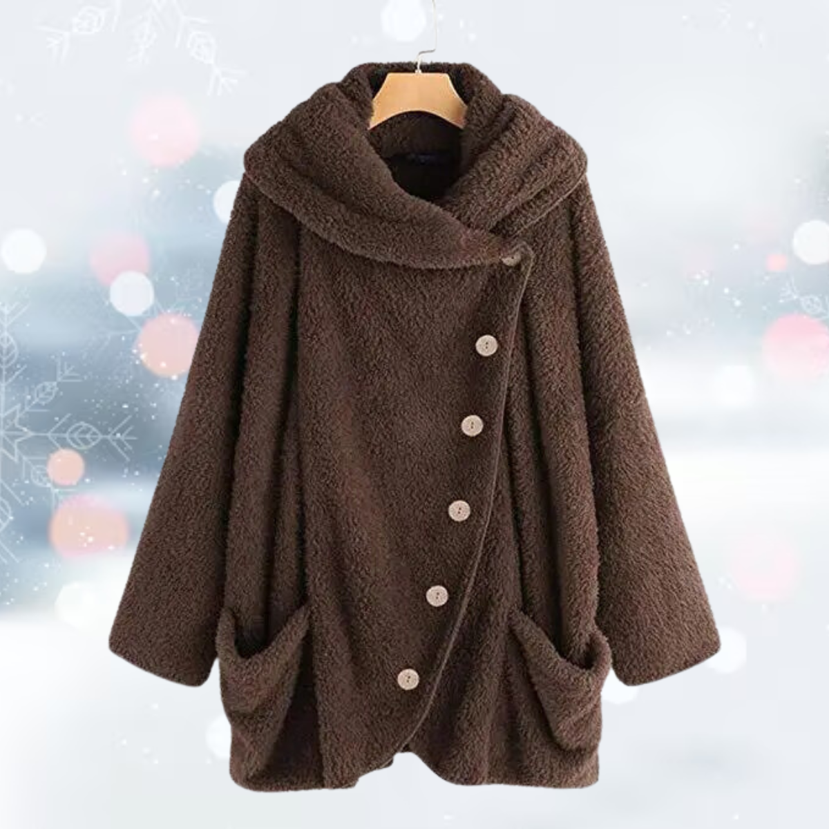 Women's luxe plush coat for cold days
