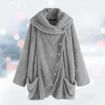 Women's luxe plush coat for cold days