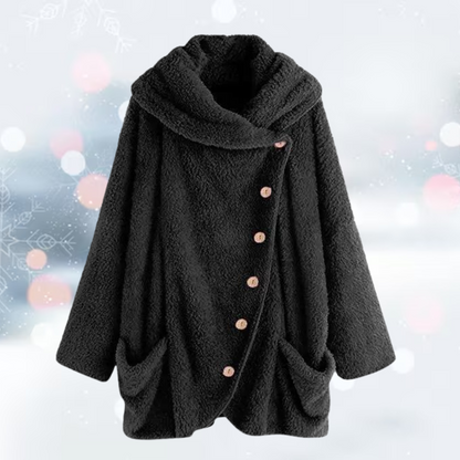 Women's luxe plush coat for cold days