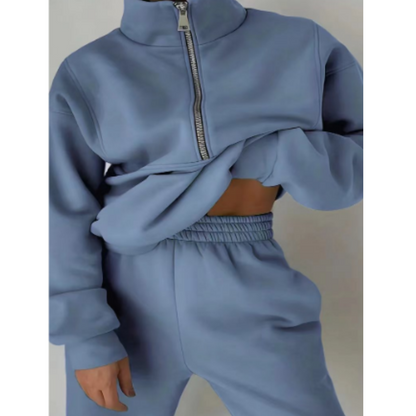 Women's comfortable tracksuit with high collar