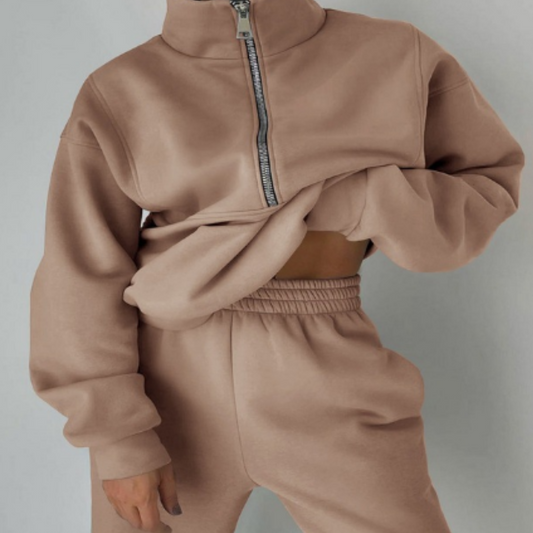 Comfortable High Collar Tracksuit