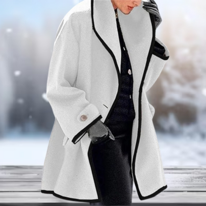 Women's hooded woolen coat
