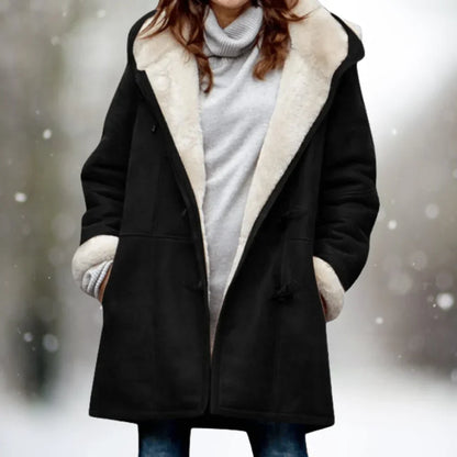 Women's bohemian hooded button coat