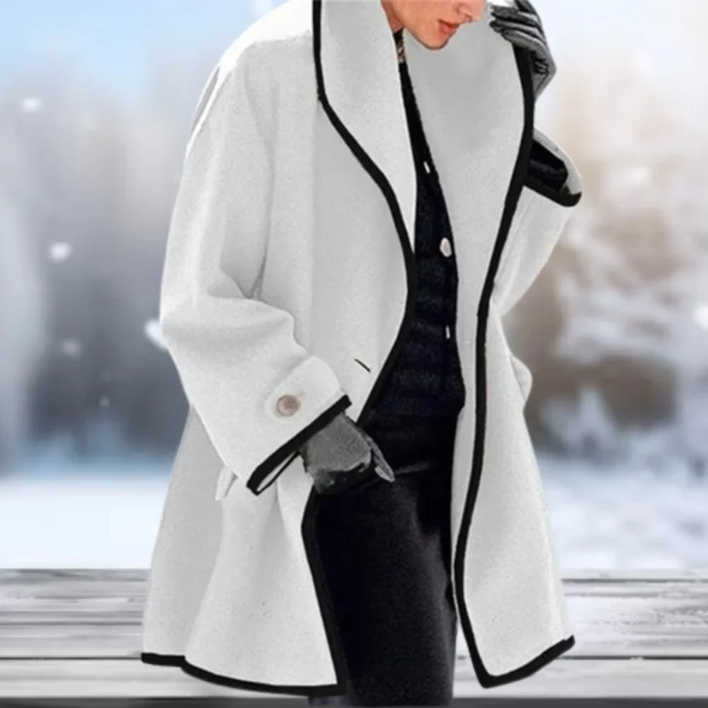 Women's retro oversize coat with wide lapel