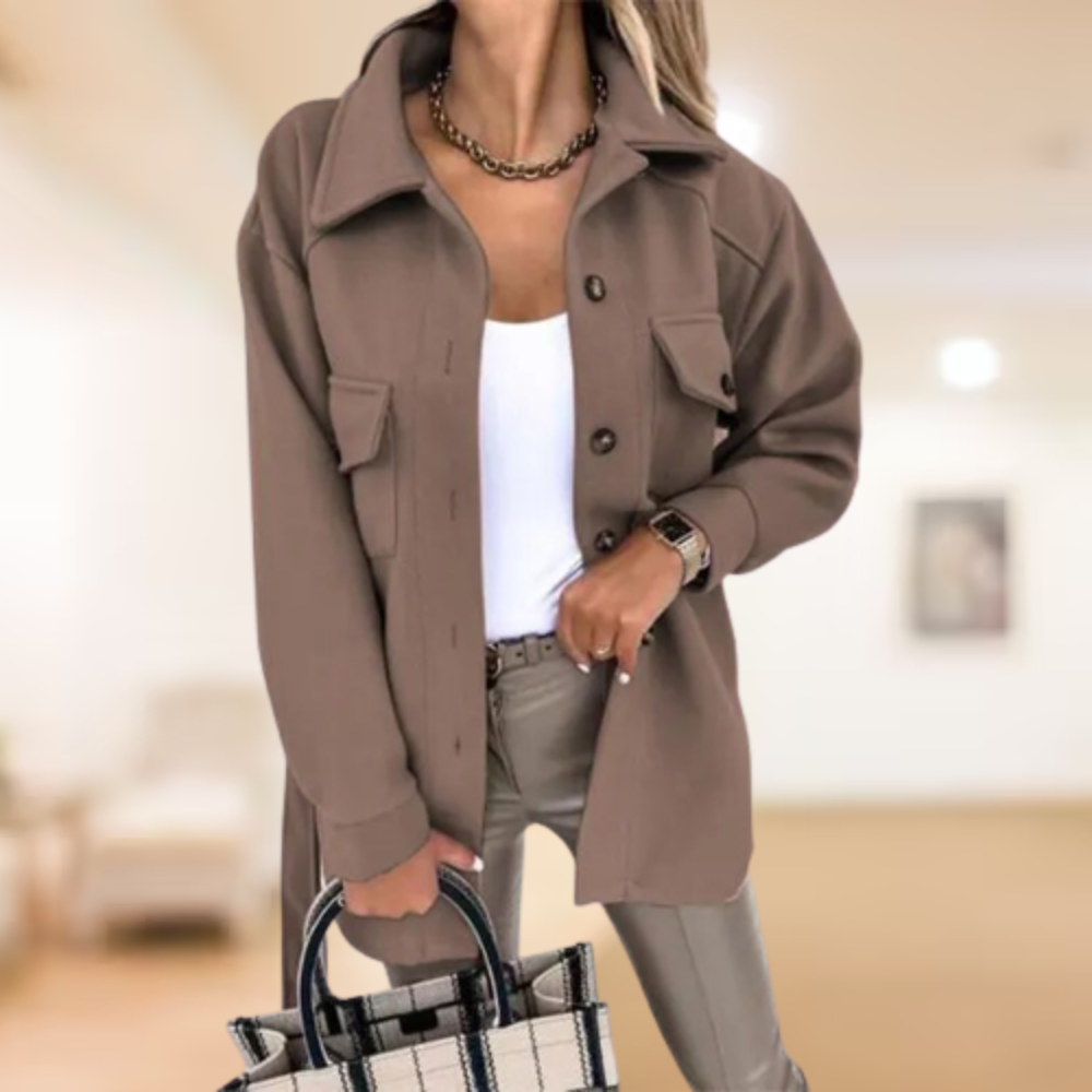 Women's autumn winter loose lapel single-breasted jacket