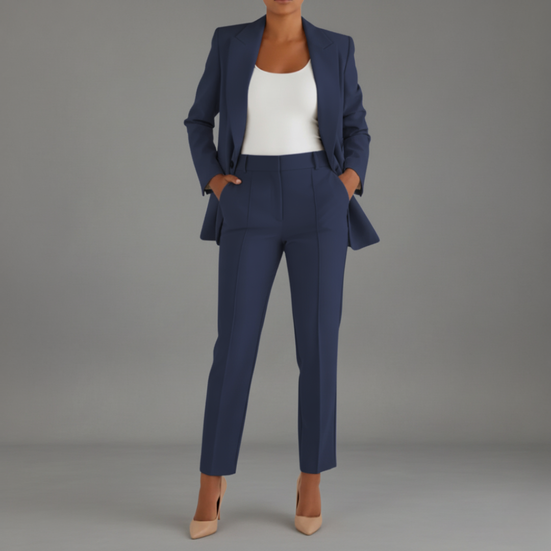 "Mildred" Elegant Two-Piece Suit Blazer and Trousers