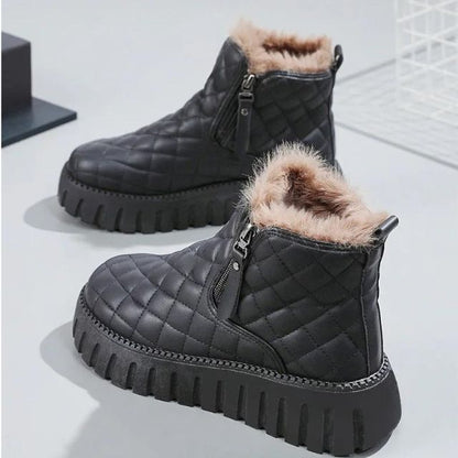 Women's quilted thick-soled warm winter boots