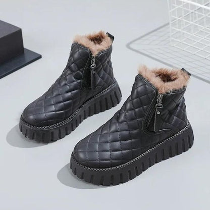 Women's quilted thick-soled warm winter boots