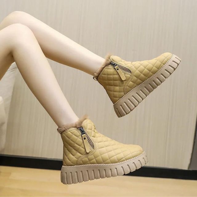 Women's quilted thick-soled warm winter boots