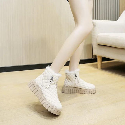 Women's quilted thick-soled warm winter boots