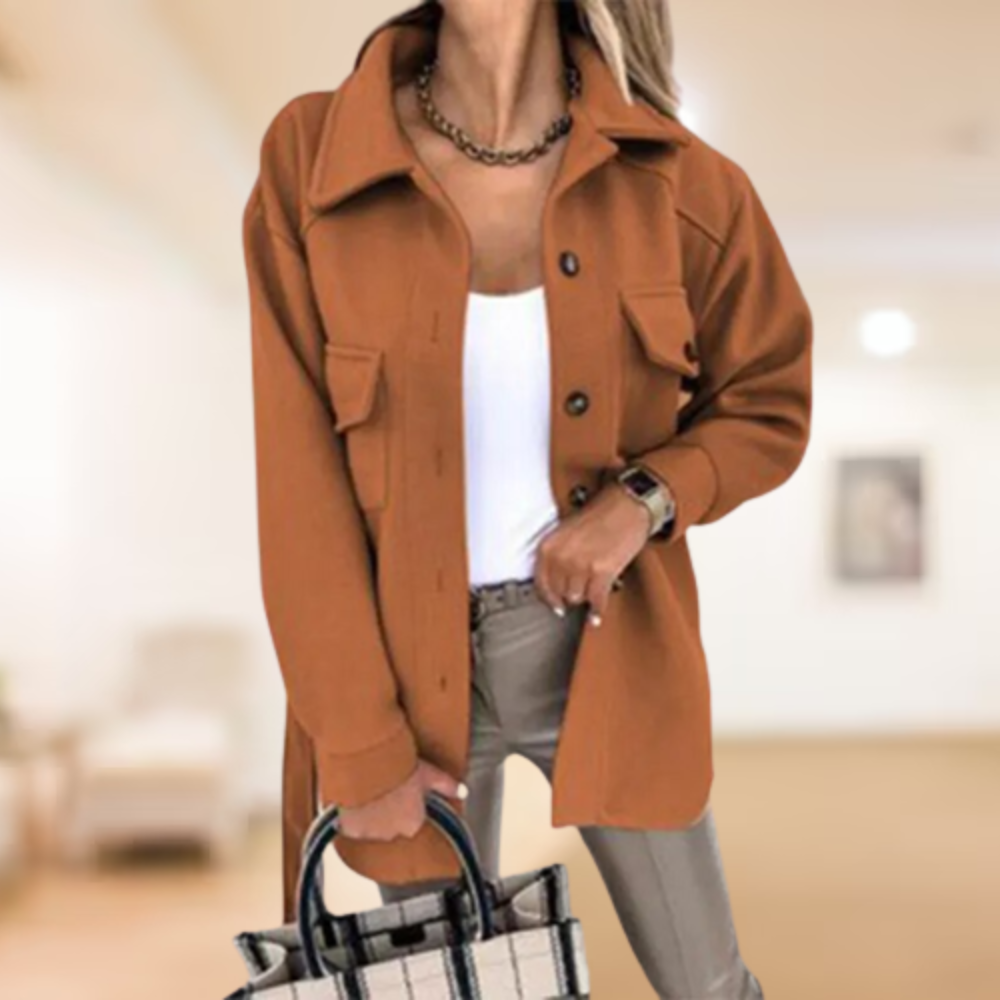 Women's autumn winter loose lapel single-breasted jacket