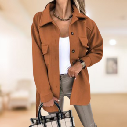 Women's autumn winter loose lapel single-breasted jacket