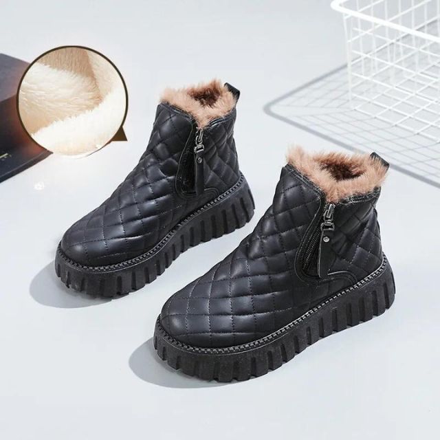 Women's quilted thick-soled warm winter boots