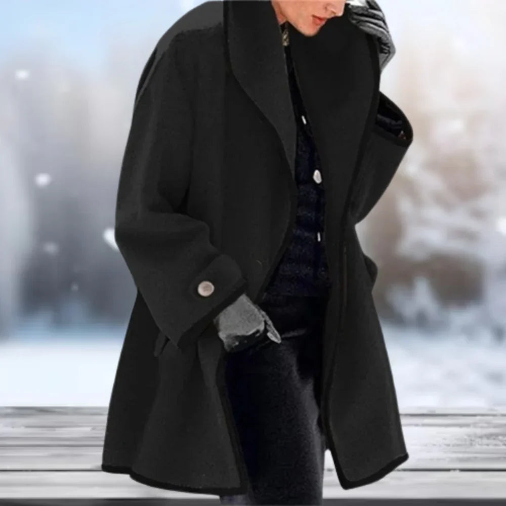 Women's retro oversize coat with wide lapel