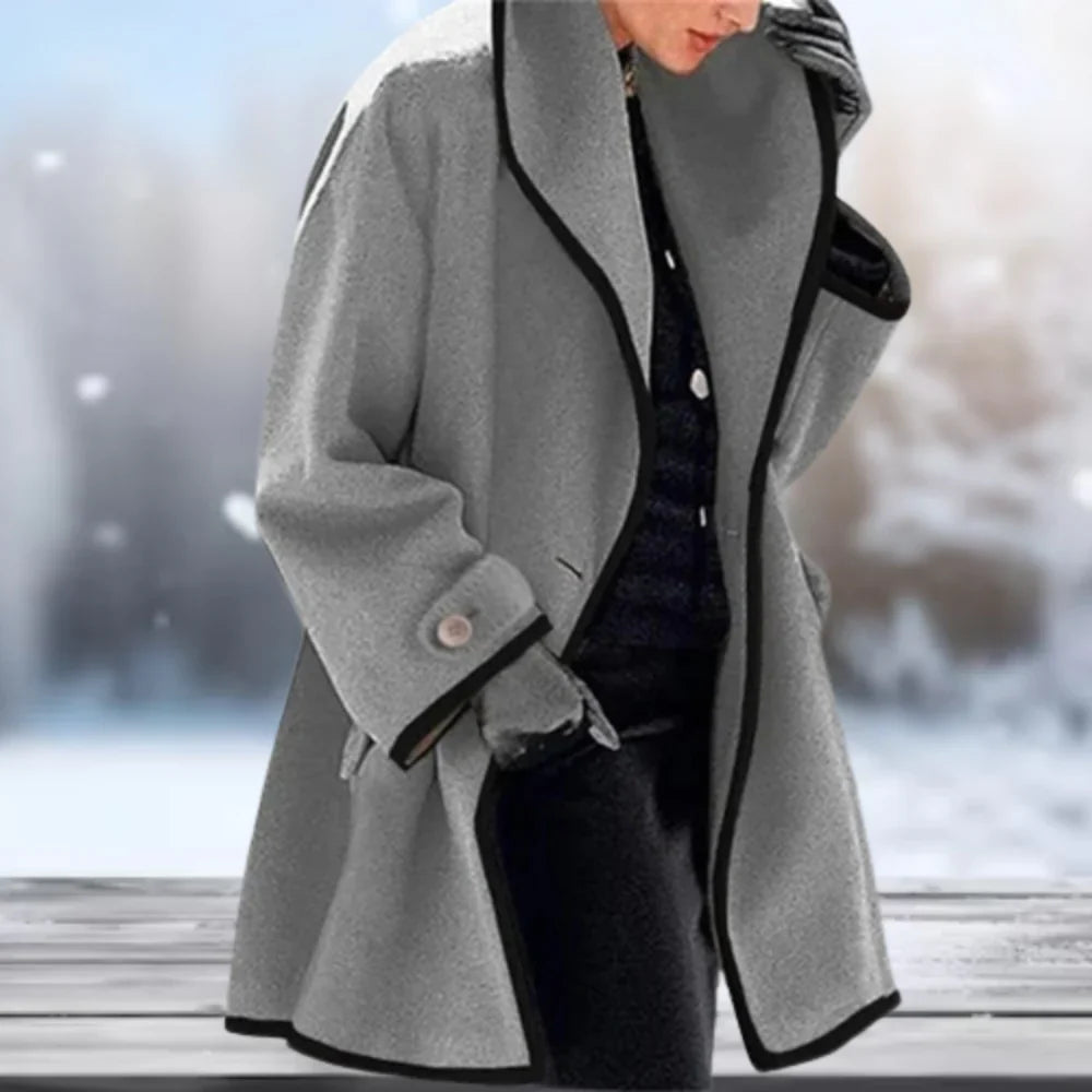Women's retro oversize coat with wide lapel