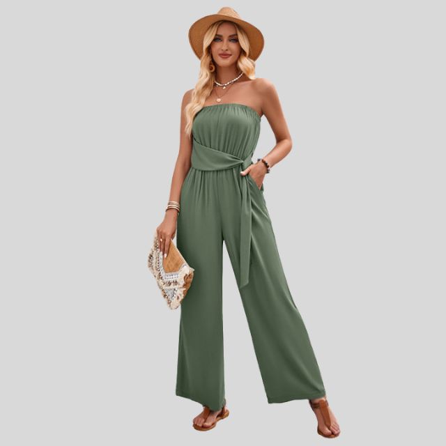 Olivia - Off-shoulder Jumpsuit With Tie Strap