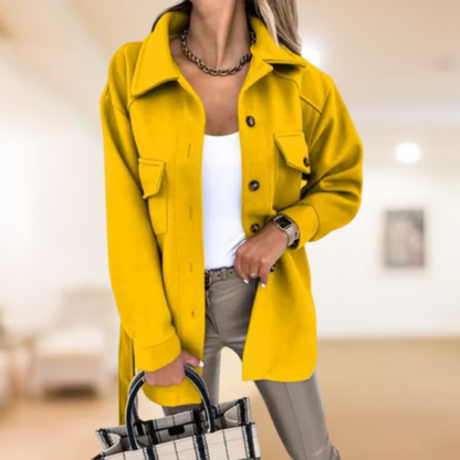 Women's autumn winter loose lapel single-breasted jacket