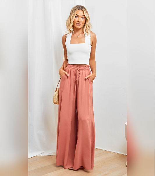 Wide-Leg Casual Trousers