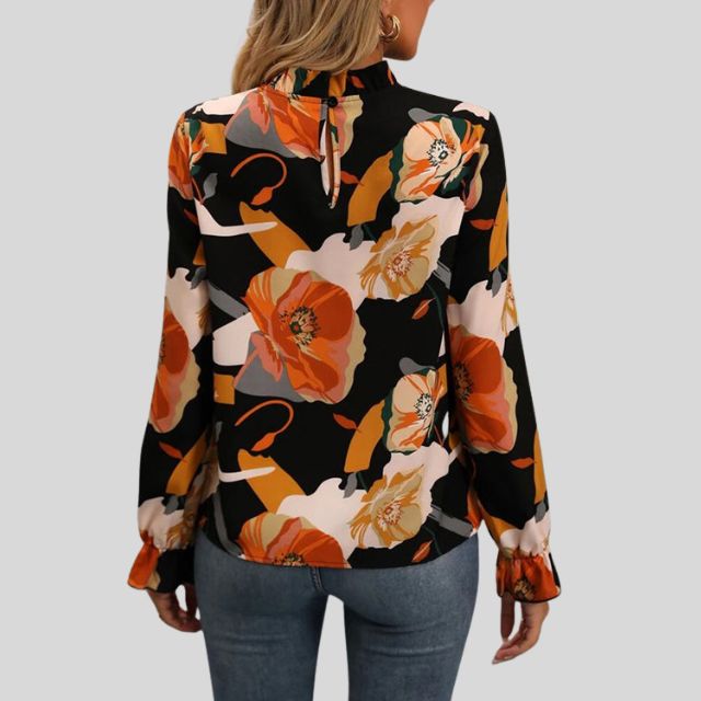 Floral Print Relaxed Fit Puff Sleeve Blouse