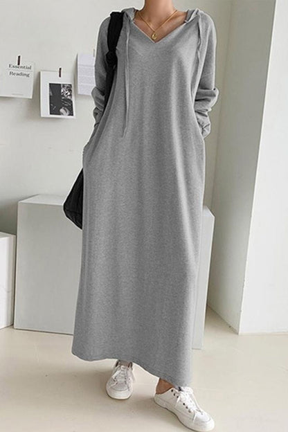 Women's Maxi Dress - V-Neck - Long Sleeve - Casual Loose Fit Elegant Style